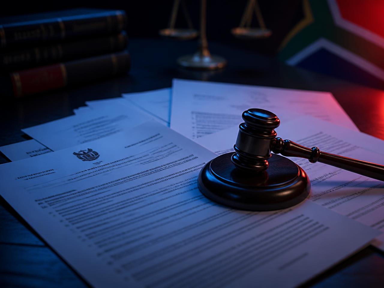Court summons documents and a judge's gavel on a desk — legal notices that can lead to enforcement